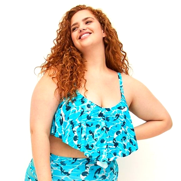 ❤️NWT VINTAGE TORRID SWIM TOP DISNEY PRINCESS ARIEL LITTLE MERMAID PLUS SIZE 2X - Picture 7 of 13